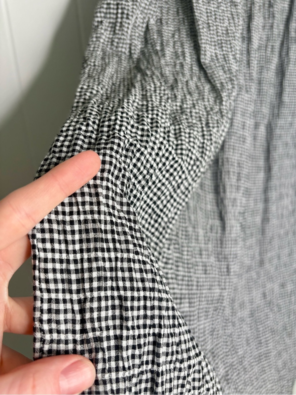 Agnes B. Paris Black White Gingham Seersucker Skirt Lightweight Small Cotton - Picture 3 of 10
